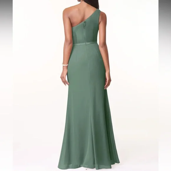 Azazie Liza Gown In Eucalyptus - Picture 2 of 3